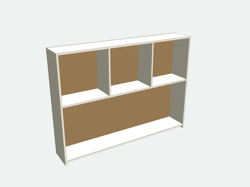 Bookcase headboard seen from the other side