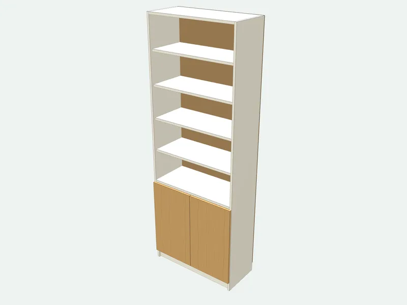 Built-in bookcase plan in 3D