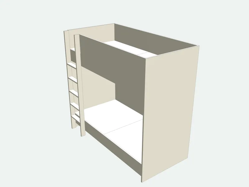 Bunk bed plan in 3D
