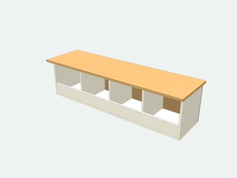 Chicken nesting boxes plan in 3D