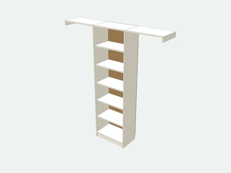 Closet organizer plan in 3D