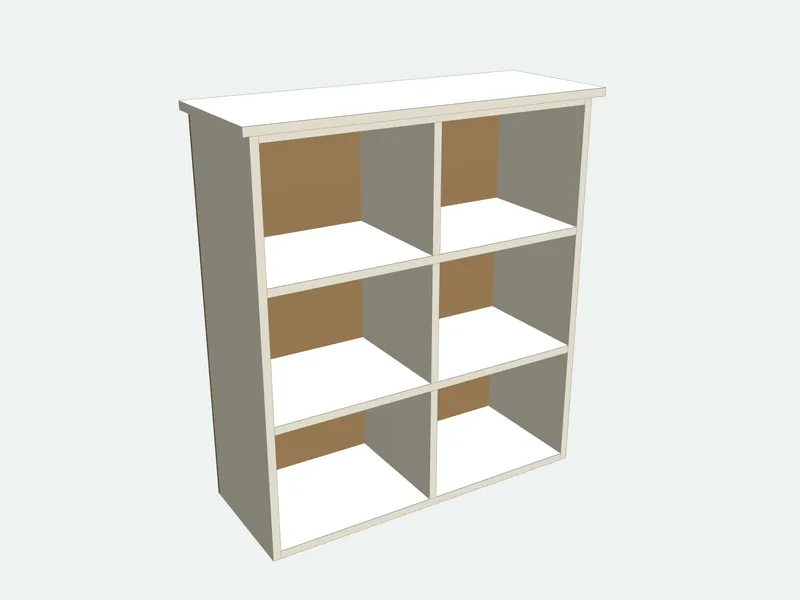Bookcase dollhouse seen from the other side
