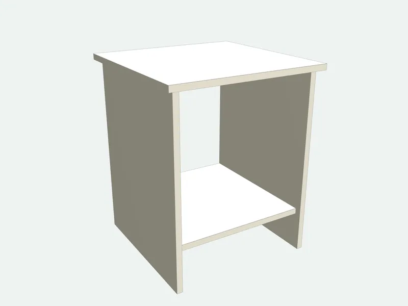 End table seen from the other side