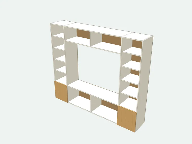 Entertainment center plan in 3D