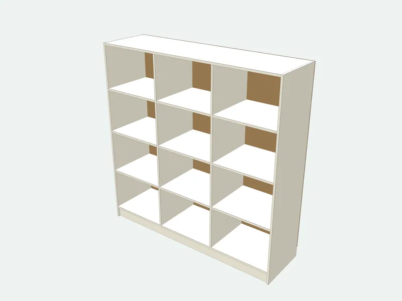 Garage shelving unit plan in 3D