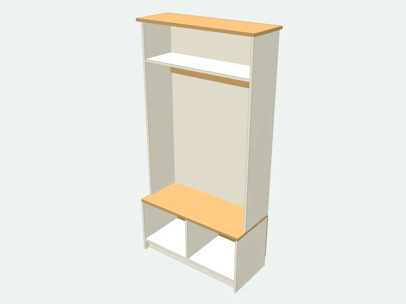 Hall tree plan in 3D