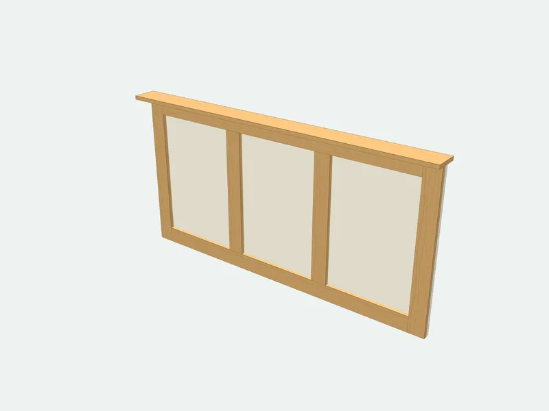 Wood headboard plan in 3D