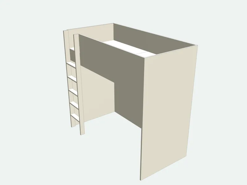Loft bed plan in 3D