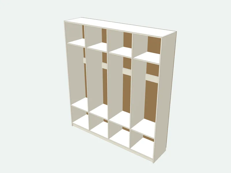 Mudroom lockers plan in 3D