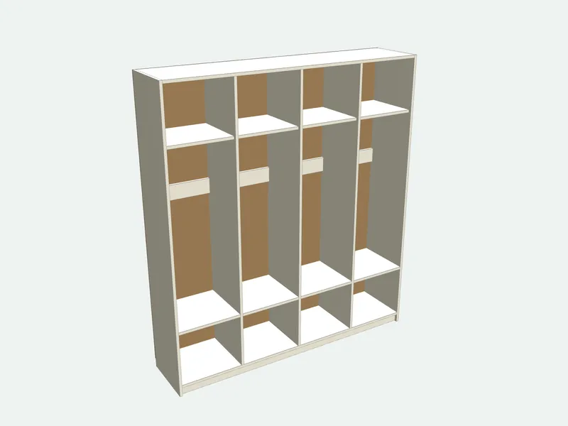 Mudroom lockers seen from the other side