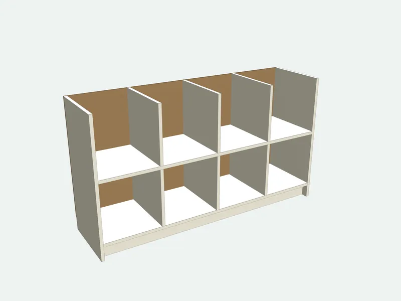 Record storage cabinet with the top removed