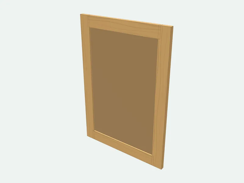Shaker cabinet door plan in 3D