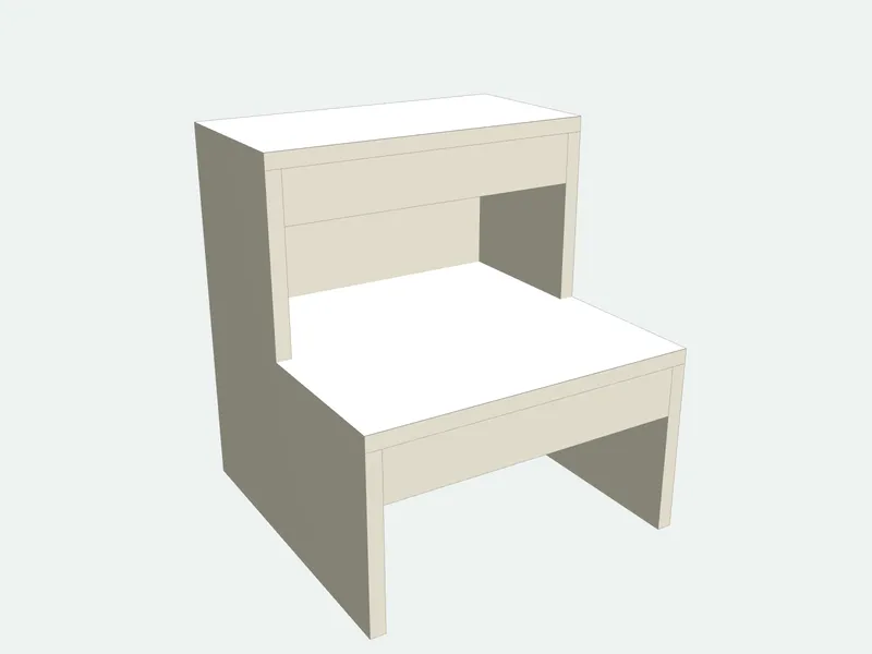 Step stool seen from the other side