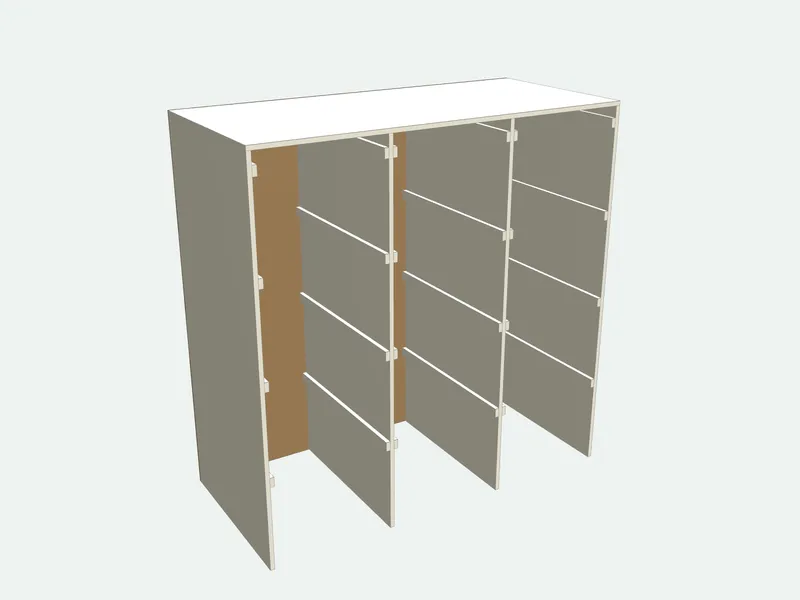 Tote storage rack seen from the other side